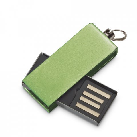 . UDP aluminum flash drive up to 32GB with coloured clip - 308 - Light green