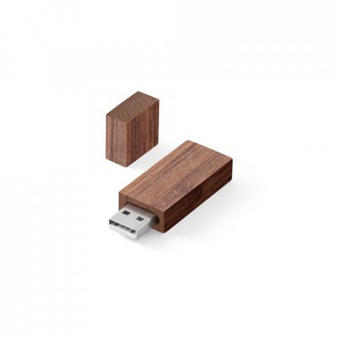 77711. Pamięć USB drewniana o pojemności do 128 GB - Ciemny naturalny