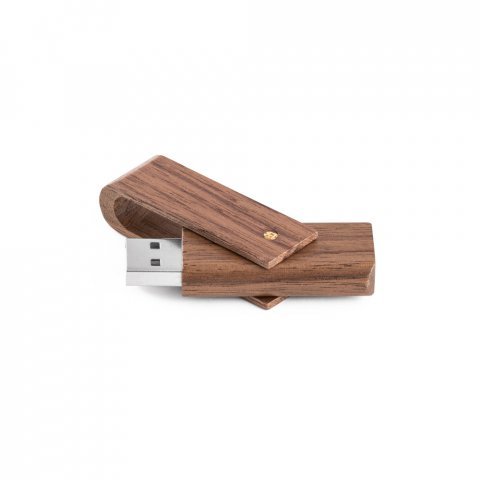 77715. Pamięć USB drewniana o pojemności do 128 GB - Ciemny naturalny