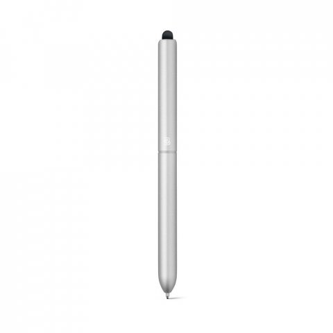 81001. Hlin&iacute;kov&eacute; kuličkov&eacute; pero s dotykovou &scaron;pičkou - Sat&eacute;nově stř&iacute;brn&aacute;