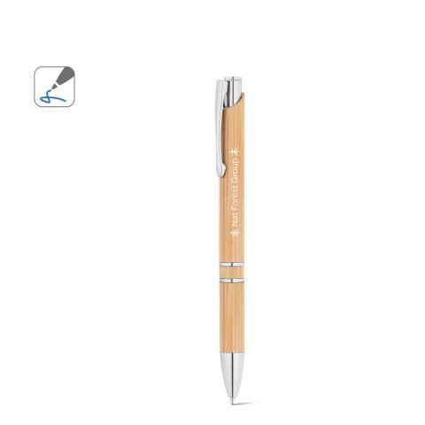 BETA BAMBOO. Бамбукова химикалка с клипс и метални детайли