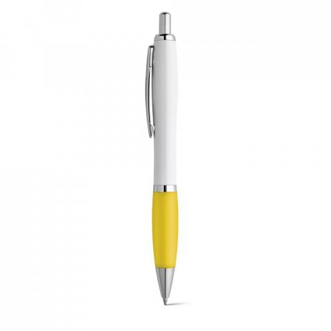 MOVE. Esferogr&aacute;fica em ABS com clipe e apontamentos em metal - Amarelo