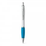 MOVE. Esferogr&aacute;fica em ABS com clipe e apontamentos em metal - Azul claro