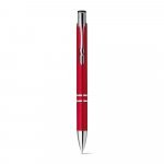 BETA PLASTIC. Kuličkov&eacute; pero z ABS pero s kovovou sponou - Červen&aacute;