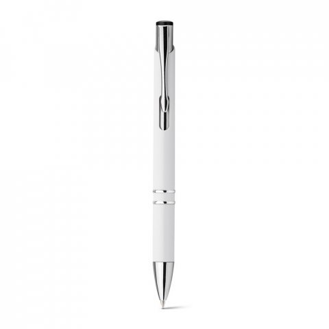 BETA PLASTIC. Kuličkov&eacute; pero z ABS pero s kovovou sponou - B&iacute;l&aacute;