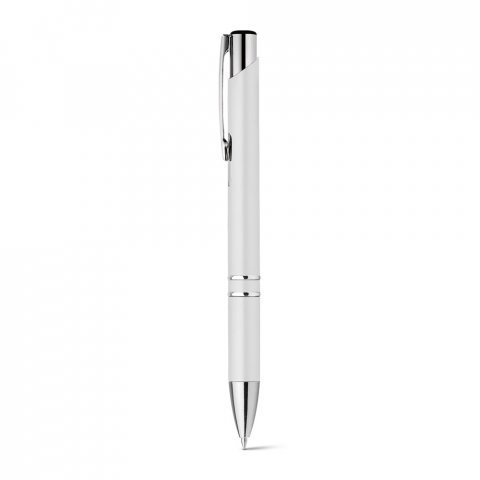 BETA PLASTIC. Kuličkov&eacute; pero z ABS pero s kovovou sponou - B&iacute;l&aacute;