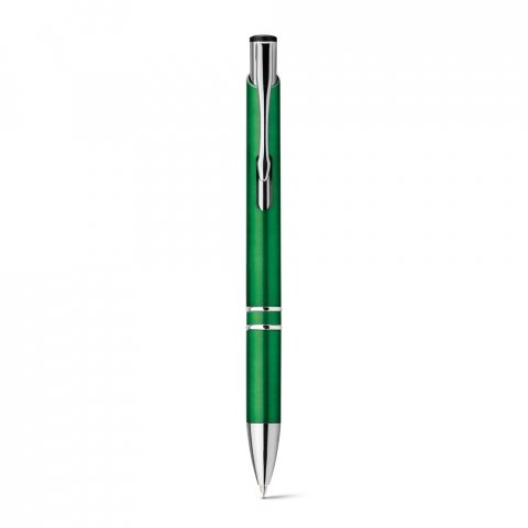 BETA PLASTIC. Kuličkov&eacute; pero z ABS pero s kovovou sponou - Zelen&aacute;