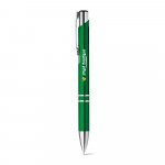 BETA PLASTIC. Kuličkov&eacute; pero z ABS pero s kovovou sponou - Zelen&aacute;