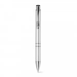 BETA PLASTIC. Kuličkov&eacute; pero z ABS pero s kovovou sponou - Sat&eacute;nově stř&iacute;brn&aacute;