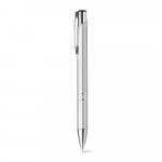 BETA PLASTIC. Kuličkov&eacute; pero z ABS pero s kovovou sponou - Sat&eacute;nově stř&iacute;brn&aacute;