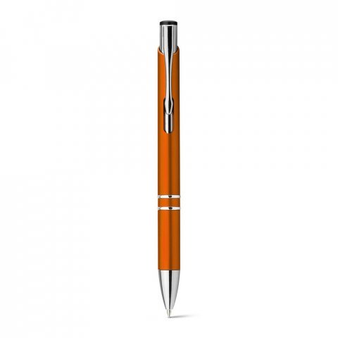 BETA PLASTIC. Kuličkov&eacute; pero z ABS pero s kovovou sponou - Oranžov&aacute;