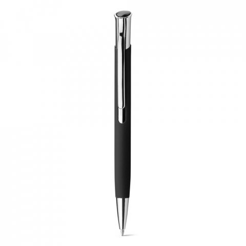 OLAF SOFT. Алуминиева химикалка с гумено покритие - черно