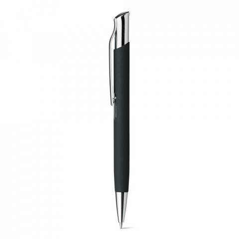 OLAF SOFT. Алуминиева химикалка с гумено покритие - черно