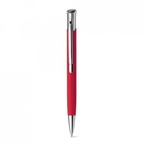 OLAF SOFT. Алуминиева химикалка с гумено покритие - червен