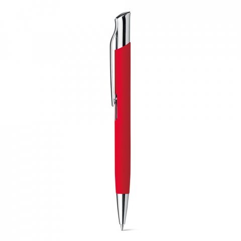 OLAF SOFT. Алуминиева химикалка с гумено покритие - червен