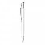 OLAF SOFT. Алуминиева химикалка с гумено покритие - бял