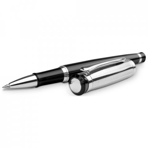 ORLANDO. Sada kovov&eacute;ho kuličkov&eacute;ho pera a rolleru s klipem - Stř&iacute;brn&aacute;