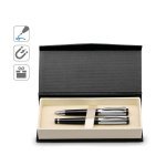 ORLANDO. Metal Rollerball and ballpoint pen set with clip