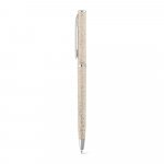 DEVIN. Esferogr&aacute;fica em fibra de palha de trigo e ABS com mecanismo twist - Natural claro