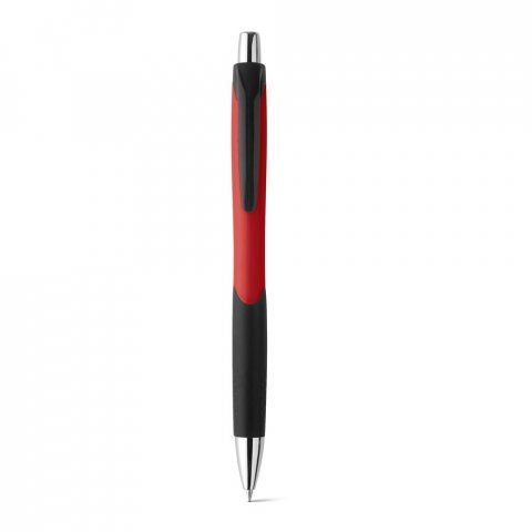 CARIBE. ABS ball pen with non-slip grip - Red