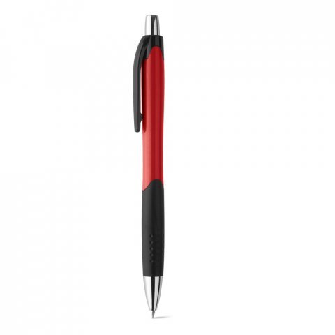 CARIBE. ABS ball pen with non-slip grip - Red