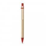 NAIROBI. Esferogr&aacute;fica em papel kraft e clipe em madeira - Vermelho