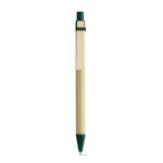 NAIROBI. Esferogr&aacute;fica em papel kraft e clipe em madeira - Verde