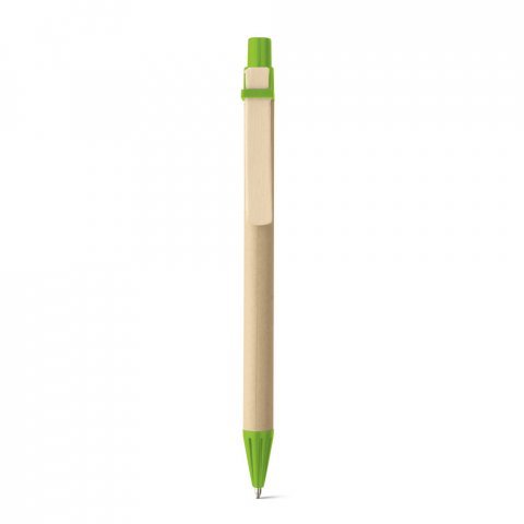 NAIROBI. Esferogr&aacute;fica em papel kraft e clipe em madeira - Verde claro