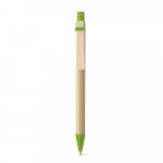 NAIROBI. Esferogr&aacute;fica em papel kraft e clipe em madeira - Verde claro