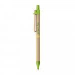 NAIROBI. Esferogr&aacute;fica em papel kraft e clipe em madeira - Verde claro