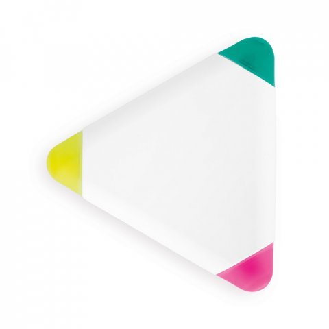 TRIAN. Textmarker aus PP, mit 3 Farben - Wei&szlig;