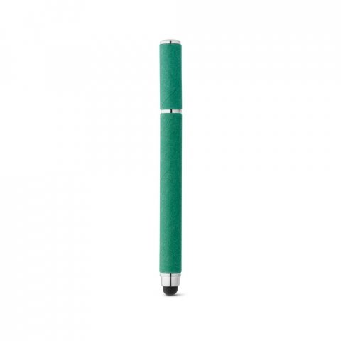 PAPYRUS. Химикалка от крафт хартия и ABS cu v&acirc;rf tactil - зелен