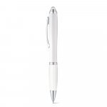 SANS. Kuličkov&eacute; pero s otočn&yacute;m mechanismem a kovov&yacute;m klipem - B&iacute;l&aacute;