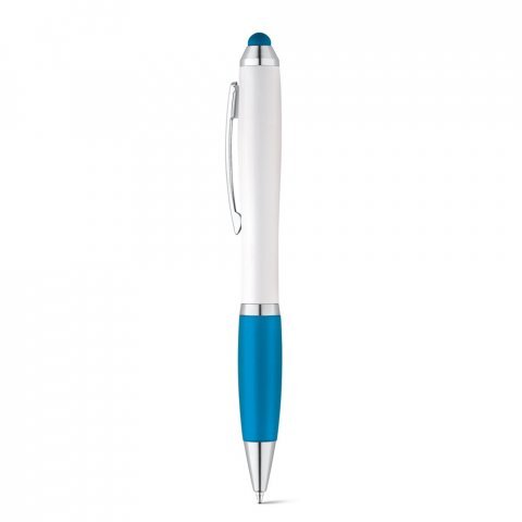 SANS. Kuličkov&eacute; pero s otočn&yacute;m mechanismem a kovov&yacute;m klipem - Světle modr&aacute;