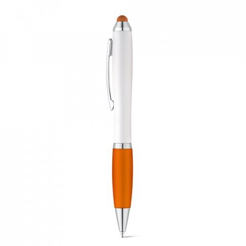 SANS. Kuličkov&eacute; pero s otočn&yacute;m mechanismem a kovov&yacute;m klipem - Oranžov&aacute;
