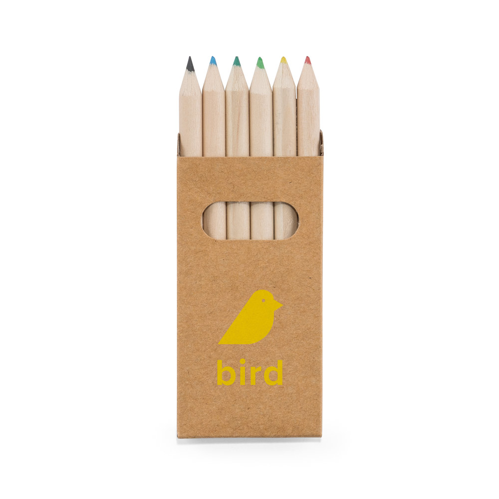 BIRD. Scatola con 6 matite colorate