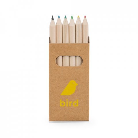 BIRD. Caixa com 6 l&aacute;pis de cor - Natural