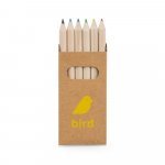 BIRD. Caixa com 6 l&aacute;pis de cor - Natural