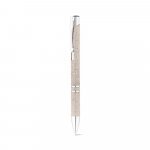 BETA WHEAT. Esferogr&aacute;fica em fibra de palha e ABS com clipe - Natural claro