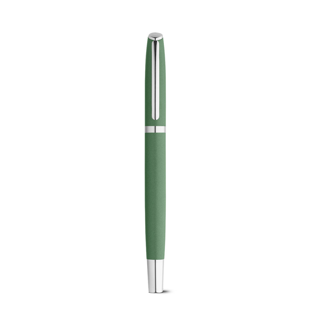 RE-LANDO-SET. Set penna roller e penna a sfera con corpo in alluminio riciclato (100% rAL)