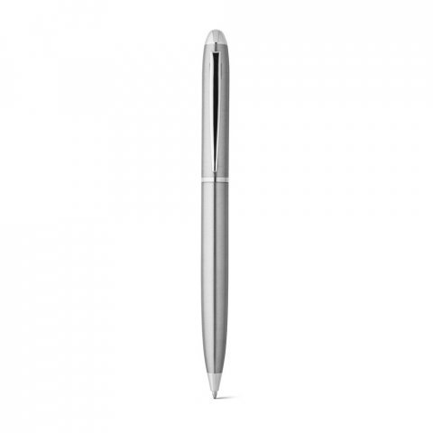 CHRIS. Kemijska olovka s tijelom od nehrđajućeg čelika (53% rSS) s kopčom - Satin silver