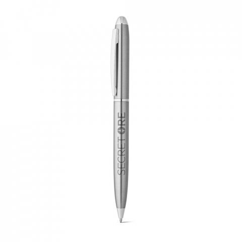 CHRIS. Kemijska olovka s tijelom od nehrđajućeg čelika (53% rSS) s kopčom - Satin silver