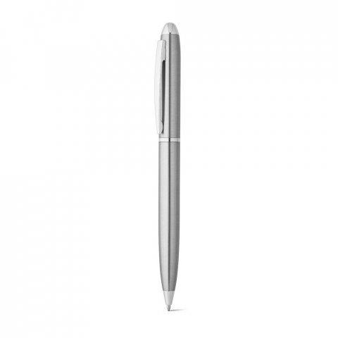 CHRIS. Kemijska olovka s tijelom od nehrđajućeg čelika (53% rSS) s kopčom - Satin silver