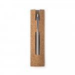 CHRIS. Kemijska olovka s tijelom od nehrđajućeg čelika (53% rSS) s kopčom - Satin silver