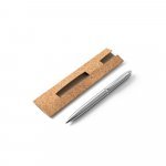 CHRIS. Kemijska olovka s tijelom od nehrđajućeg čelika (53% rSS) s kopčom - Satin silver