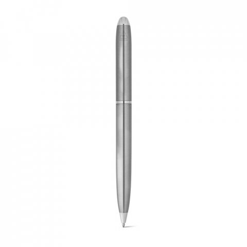 CHRIS. Kemijska olovka s tijelom od nehrđajućeg čelika (53% rSS) s kopčom - Satin silver