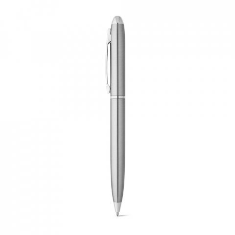 CHRIS. Kemijska olovka s tijelom od nehrđajućeg čelika (53% rSS) s kopčom - Satin silver