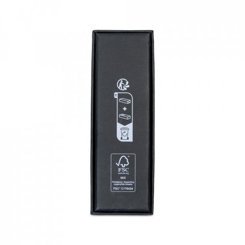 ELLA. Roller and ballpoint pen set with stainless steel body (53% rSS) with clip - Satin silver