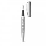 ELLA. Roller and ballpoint pen set with stainless steel body (53% rSS) with clip - Satin silver