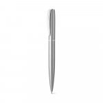 ELLA. Roller and ballpoint pen set with stainless steel body (53% rSS) with clip - Satin silver